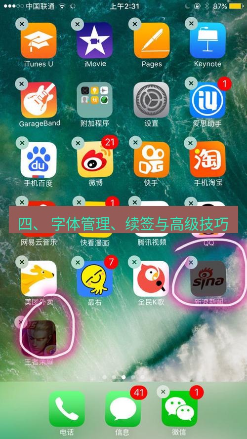 爱思助手官网 四、 字体管理、续签与高级技巧